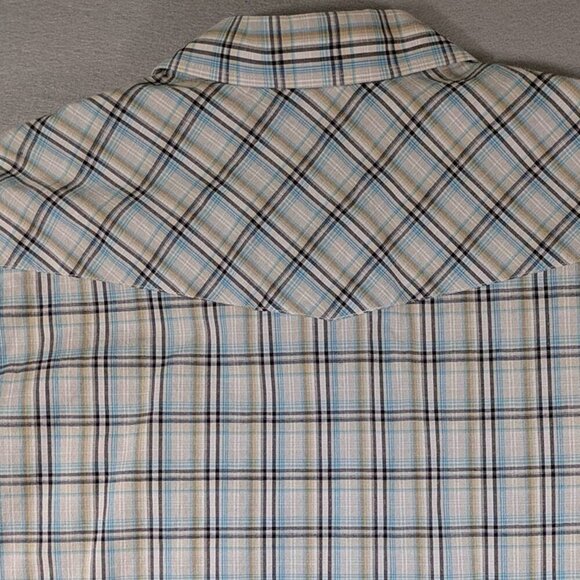 Roper Pearl Snap Western Shirt Mens 2XL Green Black Plaid Rodeo Cowboy Pockets - Picture 5 of 11